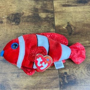 Ty Beanie Baby Jester Red & White fish
